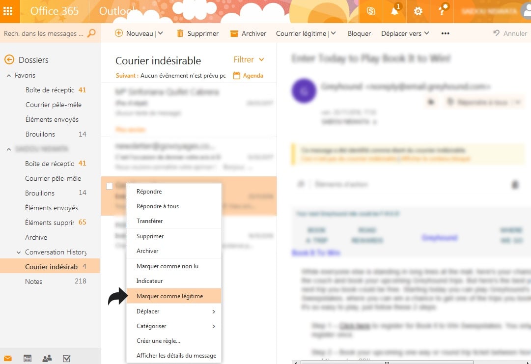 Annuler le marquage des e-mails Expat.com comme spam sur Outlook