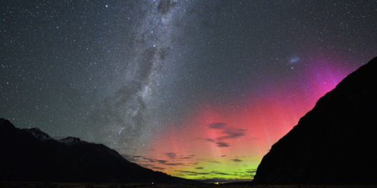 Southern auroras light up the sky