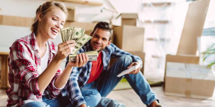 couple counting bank notes