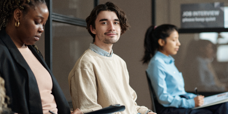 young man at job interview