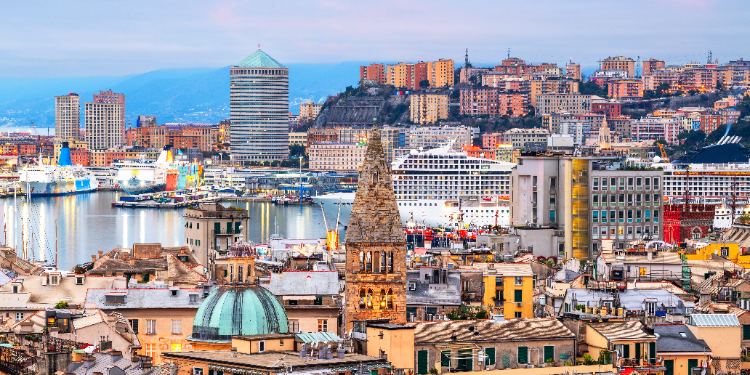 panorama of Genova, Italy