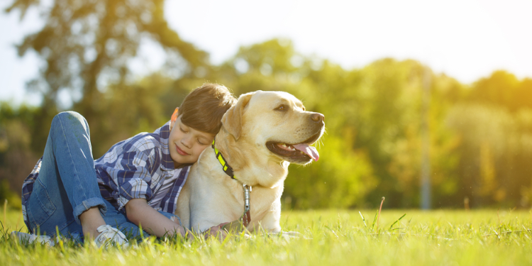 enfant avec son chien
