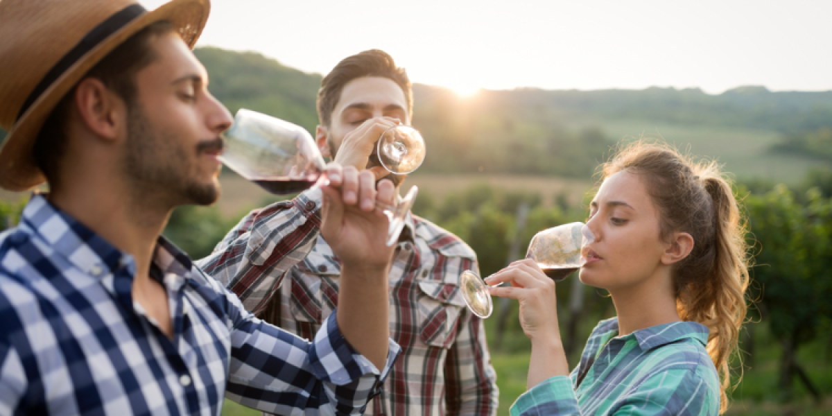 friends tasting wine