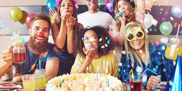 friends celebrating a birthday