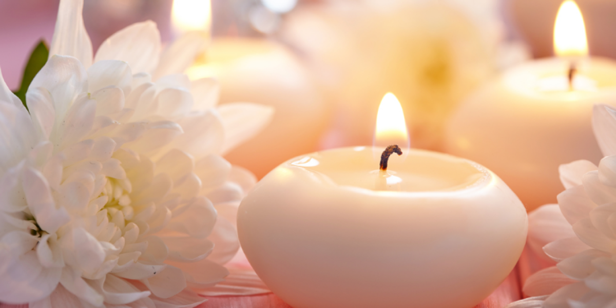 candles and chrysanthemums