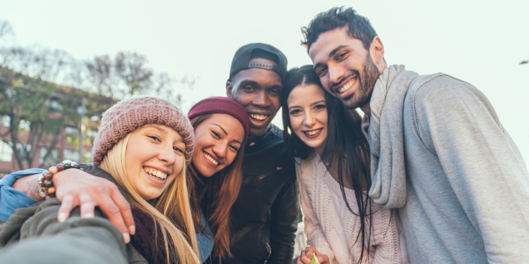 group of friends of diverse origins