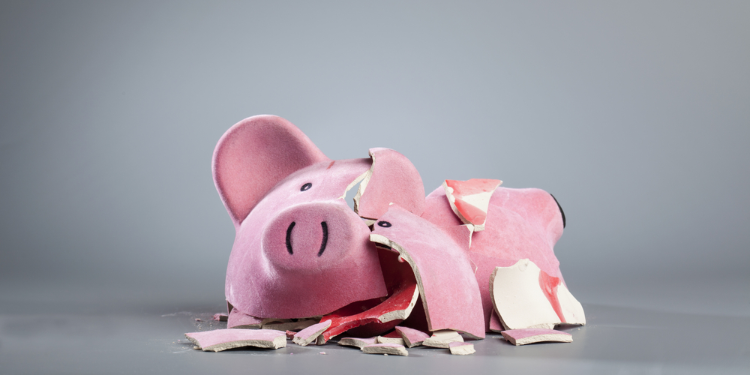 broken piggybank