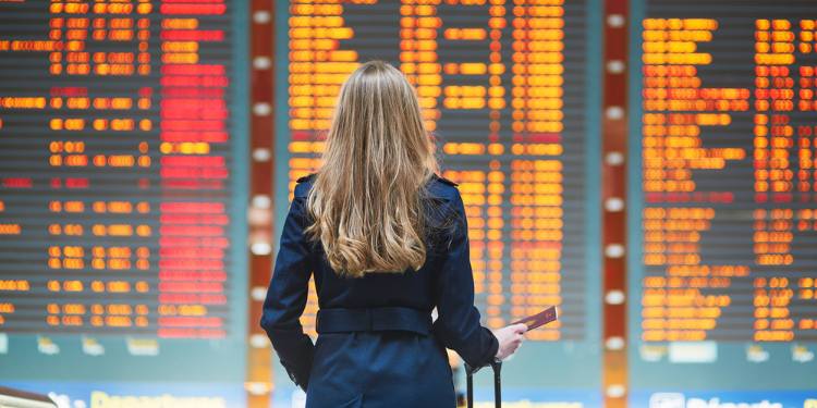 young woman about to travel