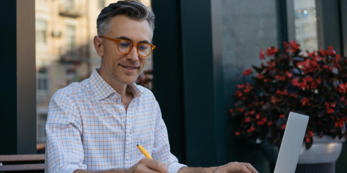 mature expat working remotely