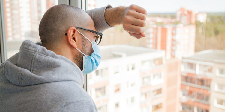 young man in quarantine