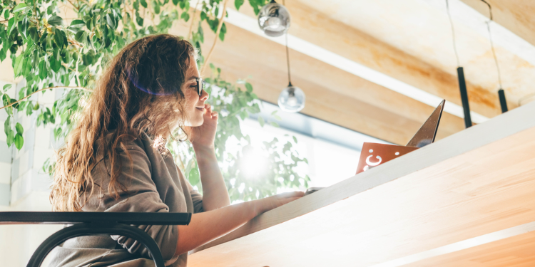 young woman at coworking space