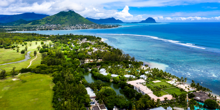 aerial view of Mauritius