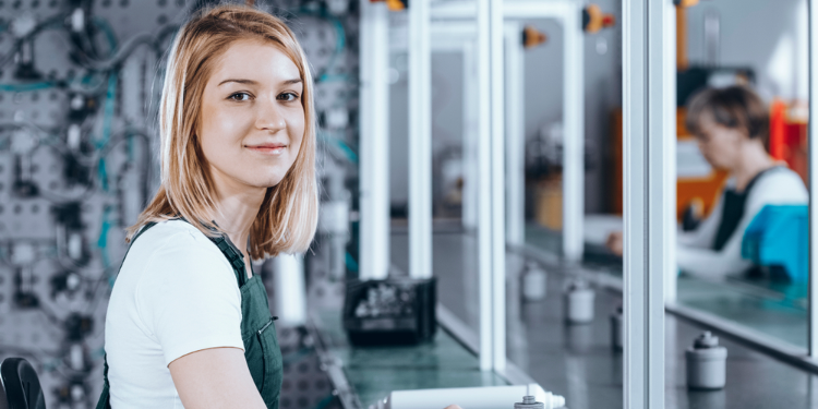 young student working part time