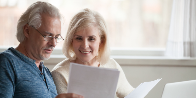mature couple planning retirement together