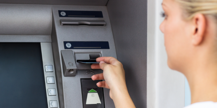 woman at ATM