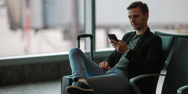 young man traveling