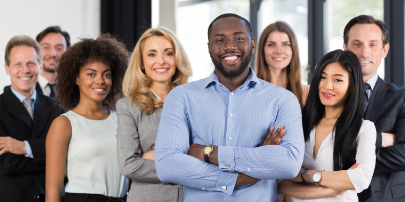 group of happy employees