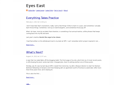 Eyes East: Dispatches from somewhere far away
