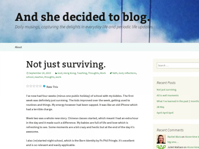 And She Decided to blog!