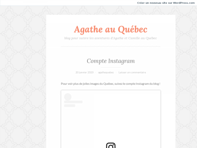Agathe au Quebec