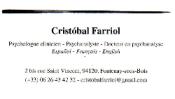 Psychologue Psychanalyste Cristobal Farriol
