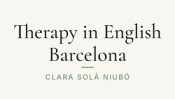 Therapy in English Barcelona