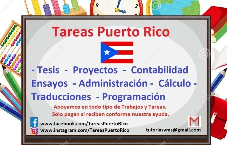Tareas, Disertaciones y Tesis en Puerto Rico