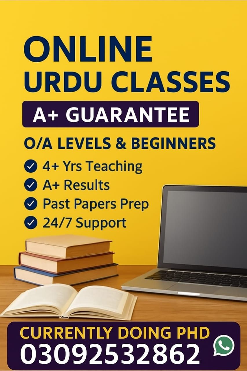 Online Urdu Tutor | O/A Levels, School Urdu & Language (4+ Yrs Experience)