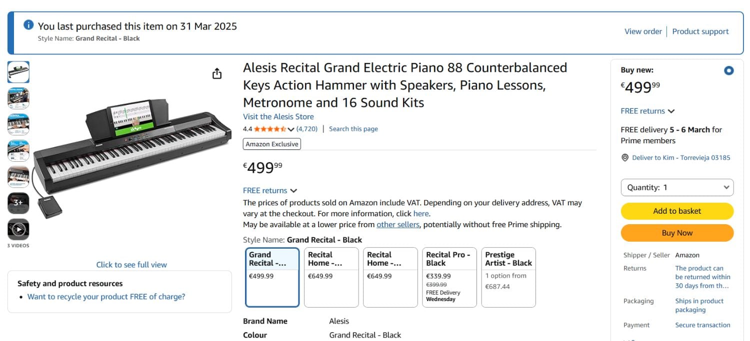 Keyboard-Grand Recital-88 weighted keys