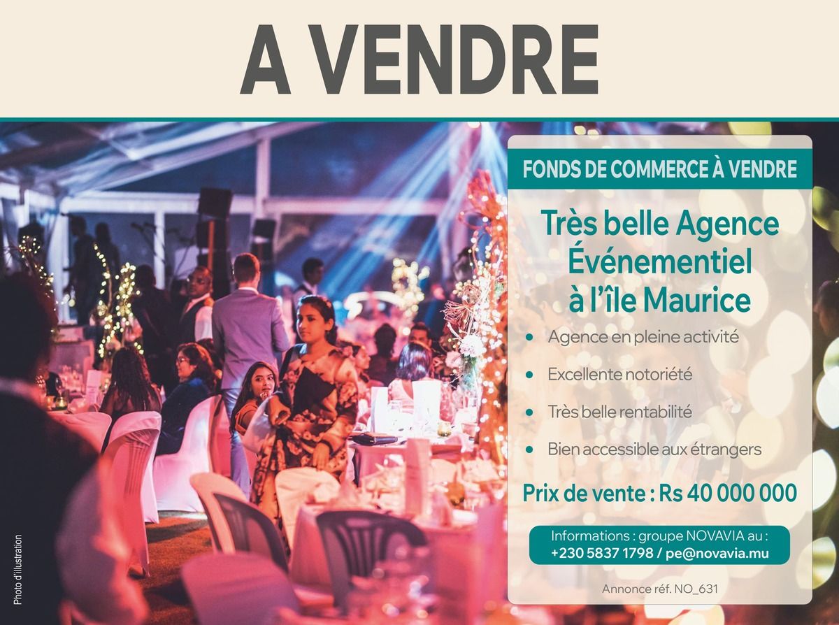 À VENDRE - Fonds de Commerce | Société événementiel et communication | Nord de l'île Maurice