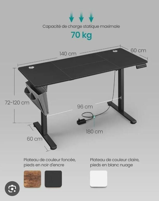 Songmics LSD015X01 Electric Adjustable Desk Tablet