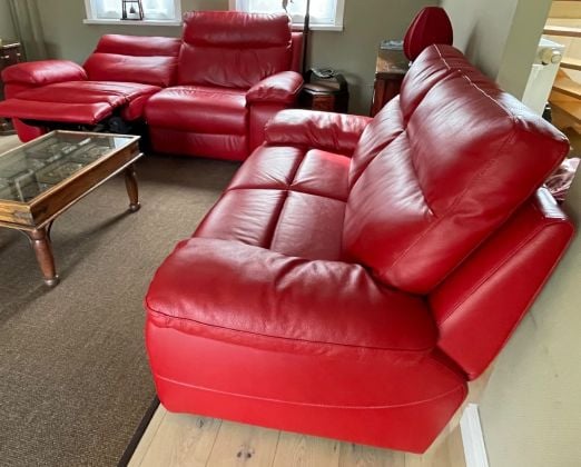 Red sofa set from Château d'Ax