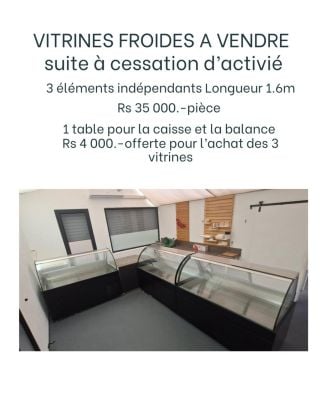 Vente de vitrines froides (cessation d'activité)
