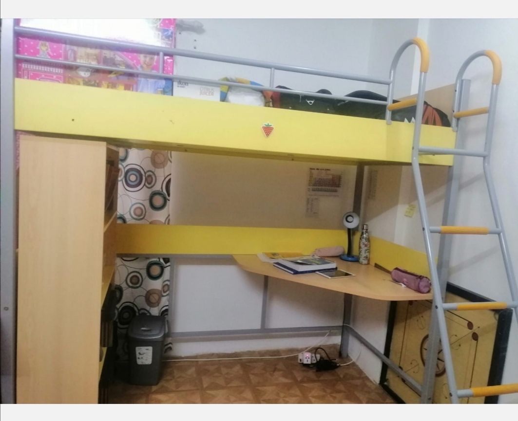 BUNK BED WITH STUDY TABLE AVAILABLE FOR SALE , furniture AbÅ« á