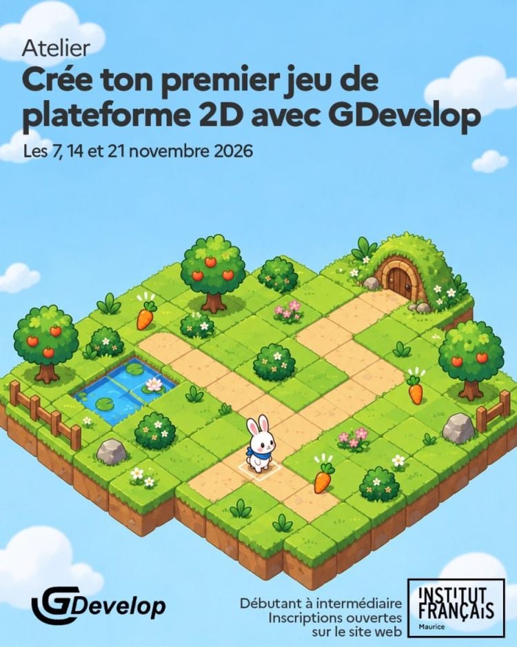 Stage numérique IFM : Crée ton premier jeu de plateforme 2D avec GDevelop
