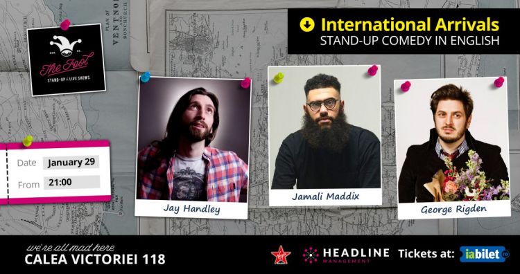 Stand Up Comedy- International Arrivals: George Rigden, Jay Handley & Jamali Maddix