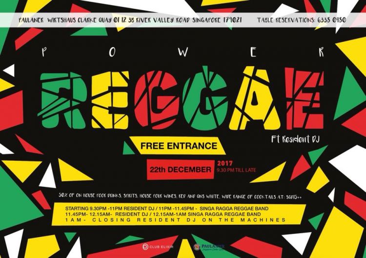Power Reggae Caribbean Night with Live Band Singa Ragga- Free attendance!