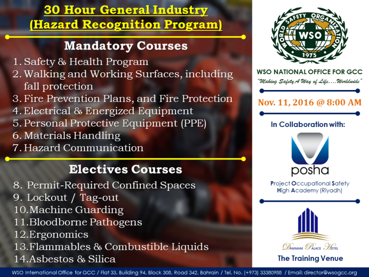 30 Hour General Industry - Hazard Recognition, Avoidance & Control Program