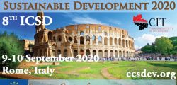 ICSD 2020 : 8th International Conference on Sustainable Development, 9 - 10 September 2020 Rome, Italy
