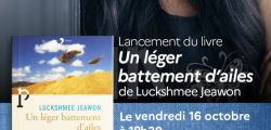 Lancement de livre - Un léger battement d'ailes, de Luckshmee Jeawon