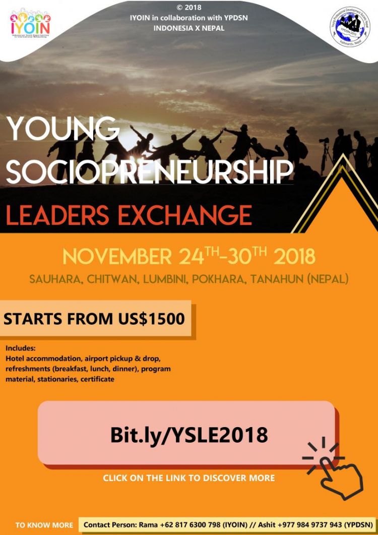 Young Sociopreneurship Leaders Exchange Nepal 2018