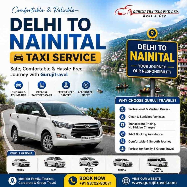 Delhi to Nainital Taxi Service – Guruji Travel