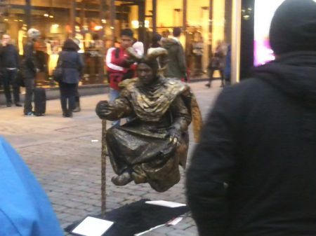 Levitating Human Statue (Street Performer in Manchester)