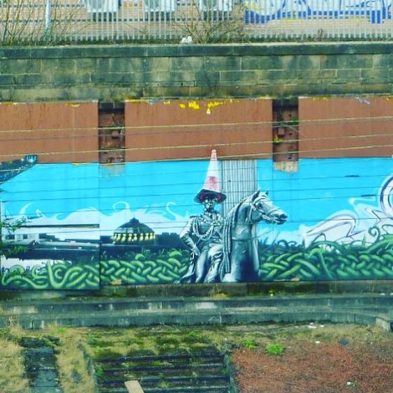 Train track street art