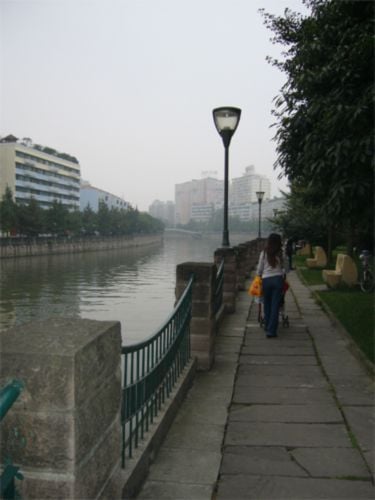 Walking beside the river