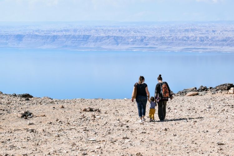 Walking with view on the Dead Sea