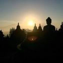 Sunrise in Borobudur temple