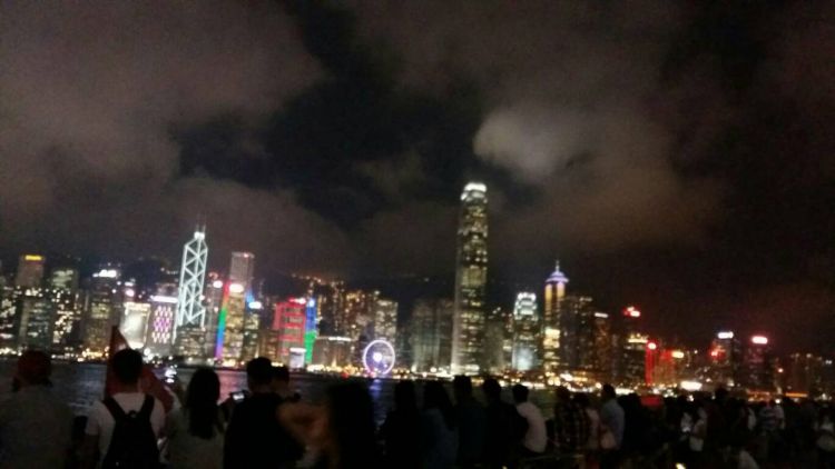 Hong Kong at night time.