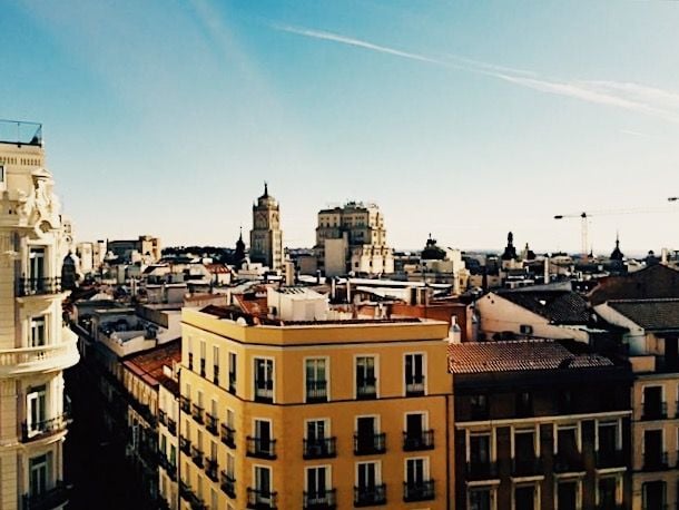 Beautiful blue skies in Madrid 