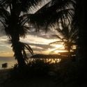 Couché de soleil sur une ile des fidjis